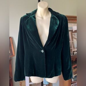 FELICIA & CO DARK GREEN VELVET BLAZER EMBROIDERED INNER LINING SIZE 6